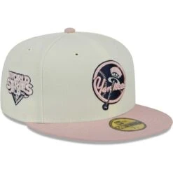 Men's New York Yankees New Era White/Pink Chrome Rogue 59FIFTY Fitted Hat