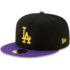 Men's LA New Era Black/Purple Crossover 59FIFTY Hat