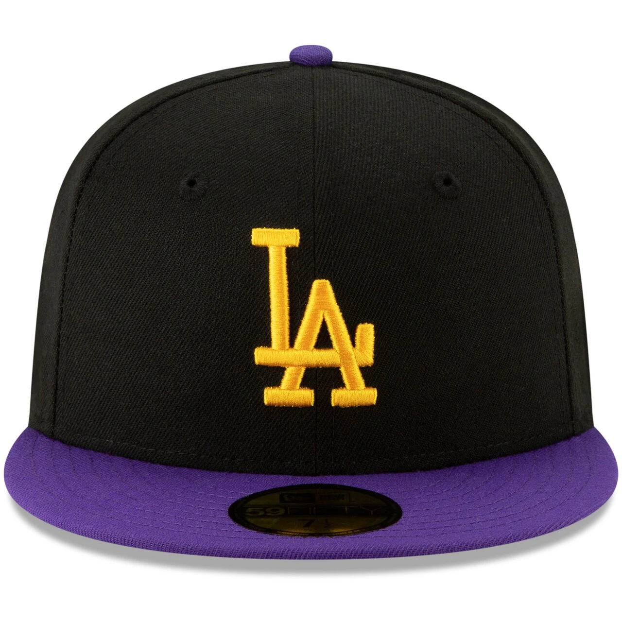 Men's LA New Era Black/Purple Crossover 59FIFTY Hat 2 Men's LA New Era Black/Purple Crossover 59FIFTY Hat - Image 2